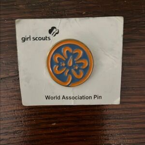 Girl Scouts World Association Pin - Blue and Orange